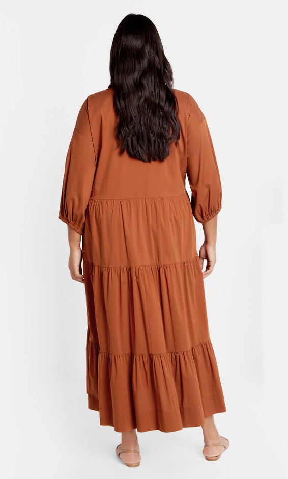 Kara Midi Dress - amber, AMBER, alternate image number 1