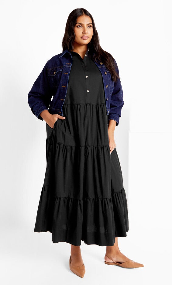 Kara Midi Dress - black, BLACK, alternate image number 2