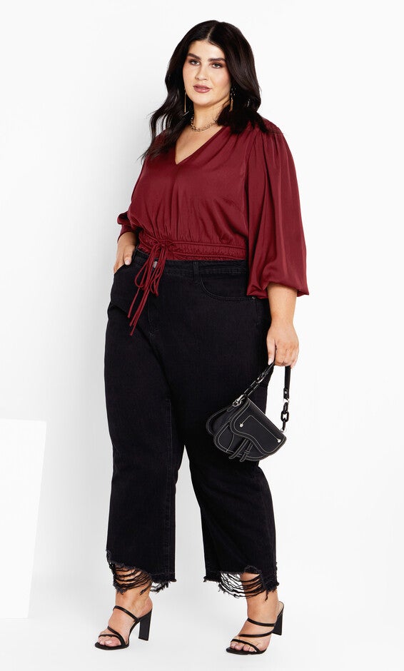 Aubree Shirt - cabernet, RED, alternate image number 3