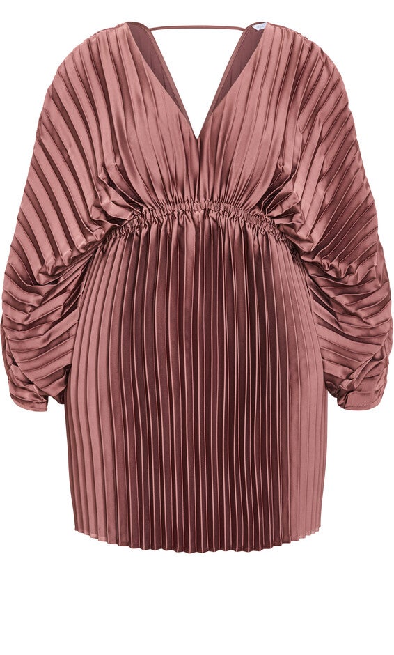 Chloe Pleat Dress - mocha, PINK, alternate image number 4