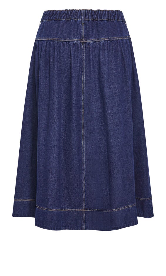 Ari Denim Skirt - dark denim, BLUE, alternate image number 4