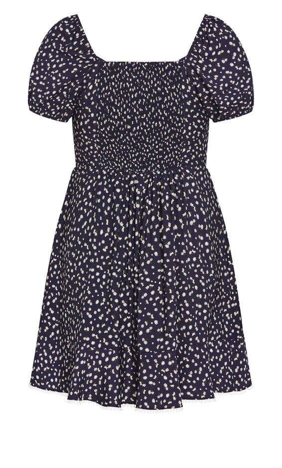 Sky Kiss Dress - navy print, BLUE, alternate image number null