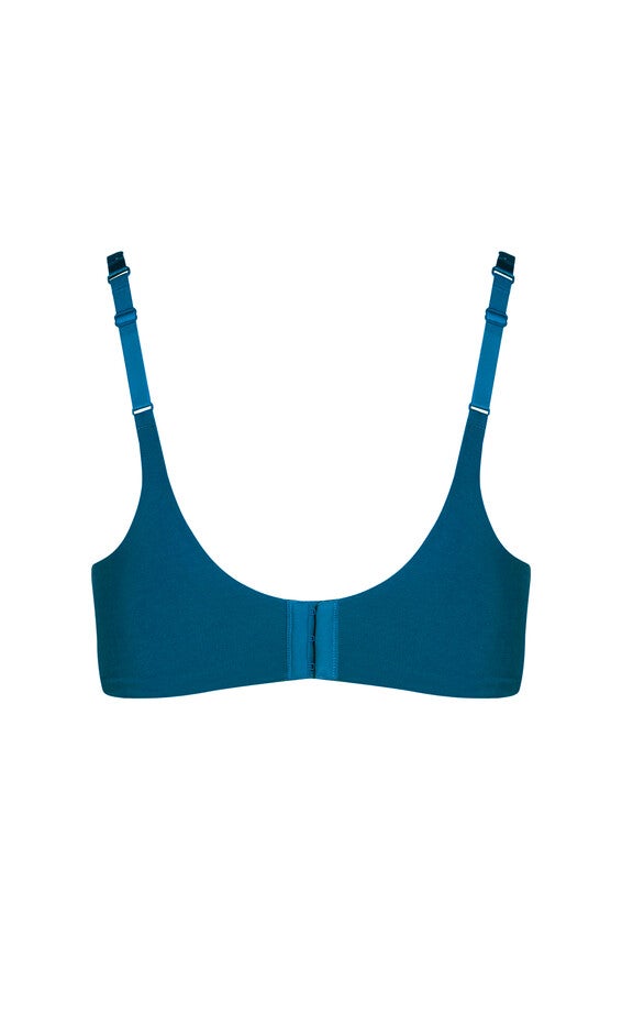 Smooth & Chic Cotton T-Shirt Bra - poseidon, BLUE, alternate image number 4