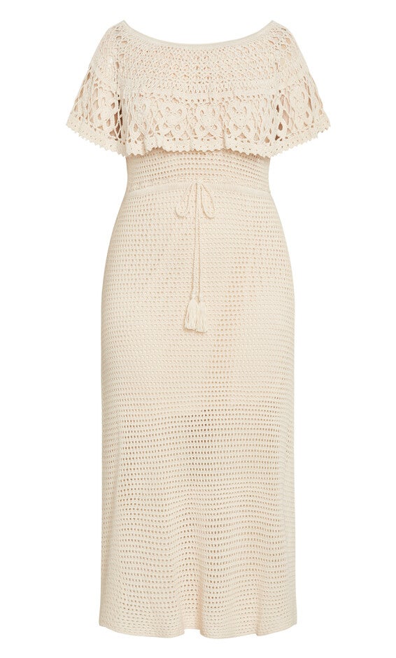 Callie Crochet Dress - natural, BEIGE, alternate image number 5