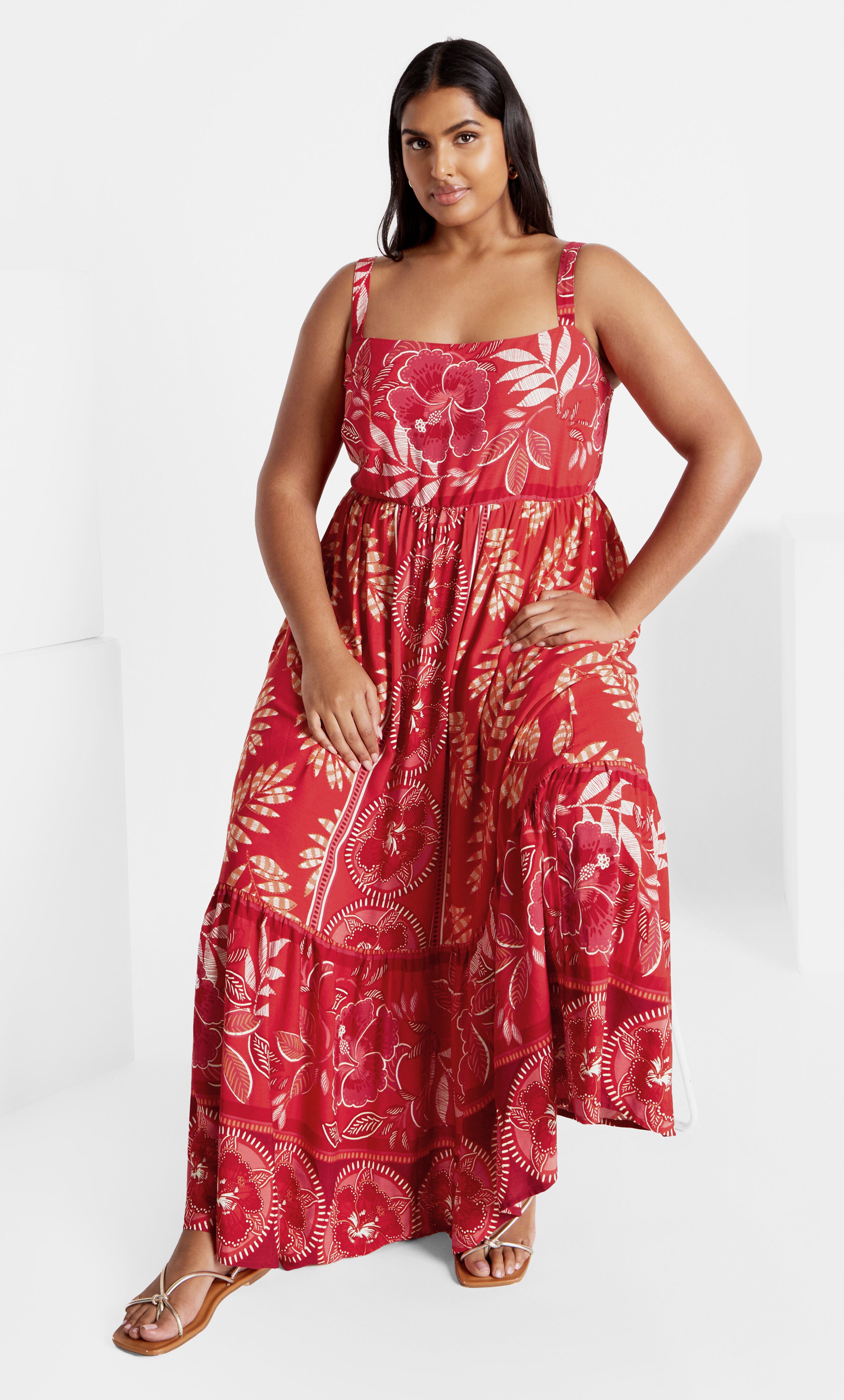 Eden Placement Maxi Dress - hibiscus, PINK, alternate image number 1