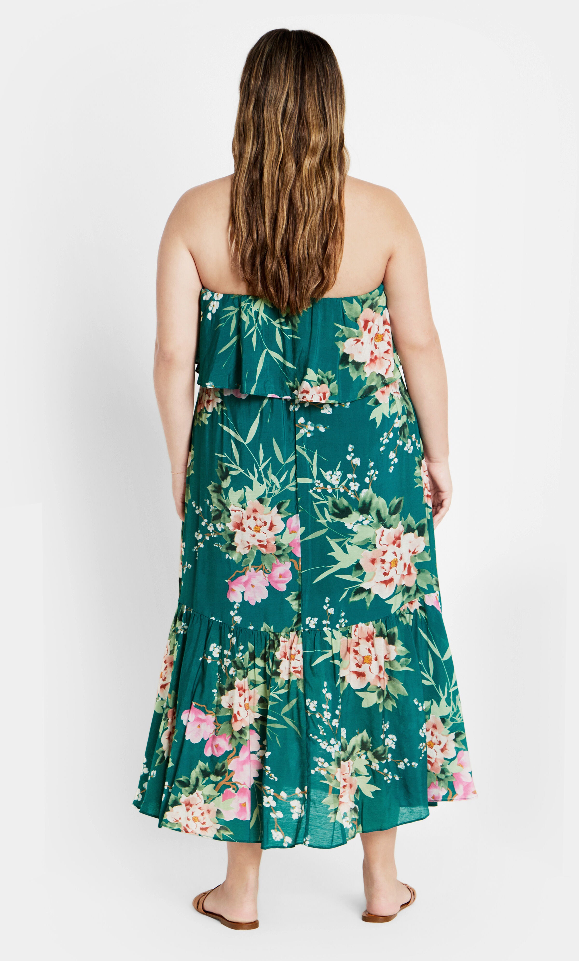 Pia Print Maxi Dress - jade, GREEN, alternate image number 4