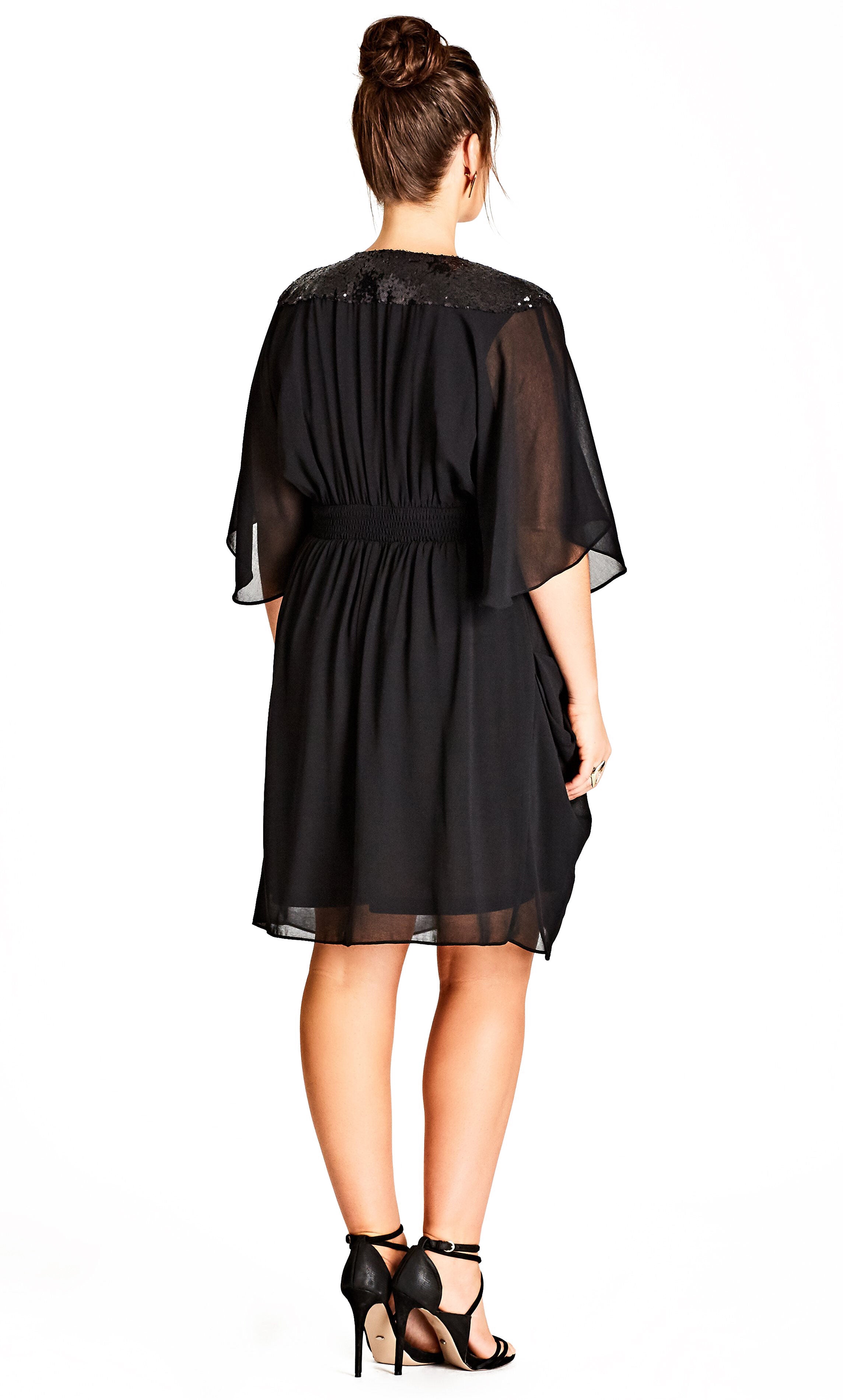 Sequin Wrap Dress - black, BLACK, alternate image number 2