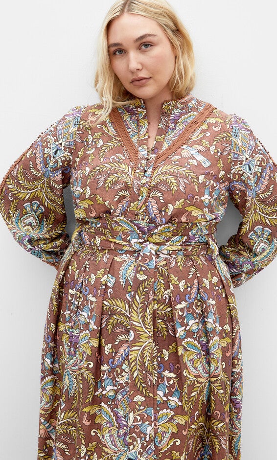 Mysteria Print Shirt - saddle, BROWN, alternate image number null