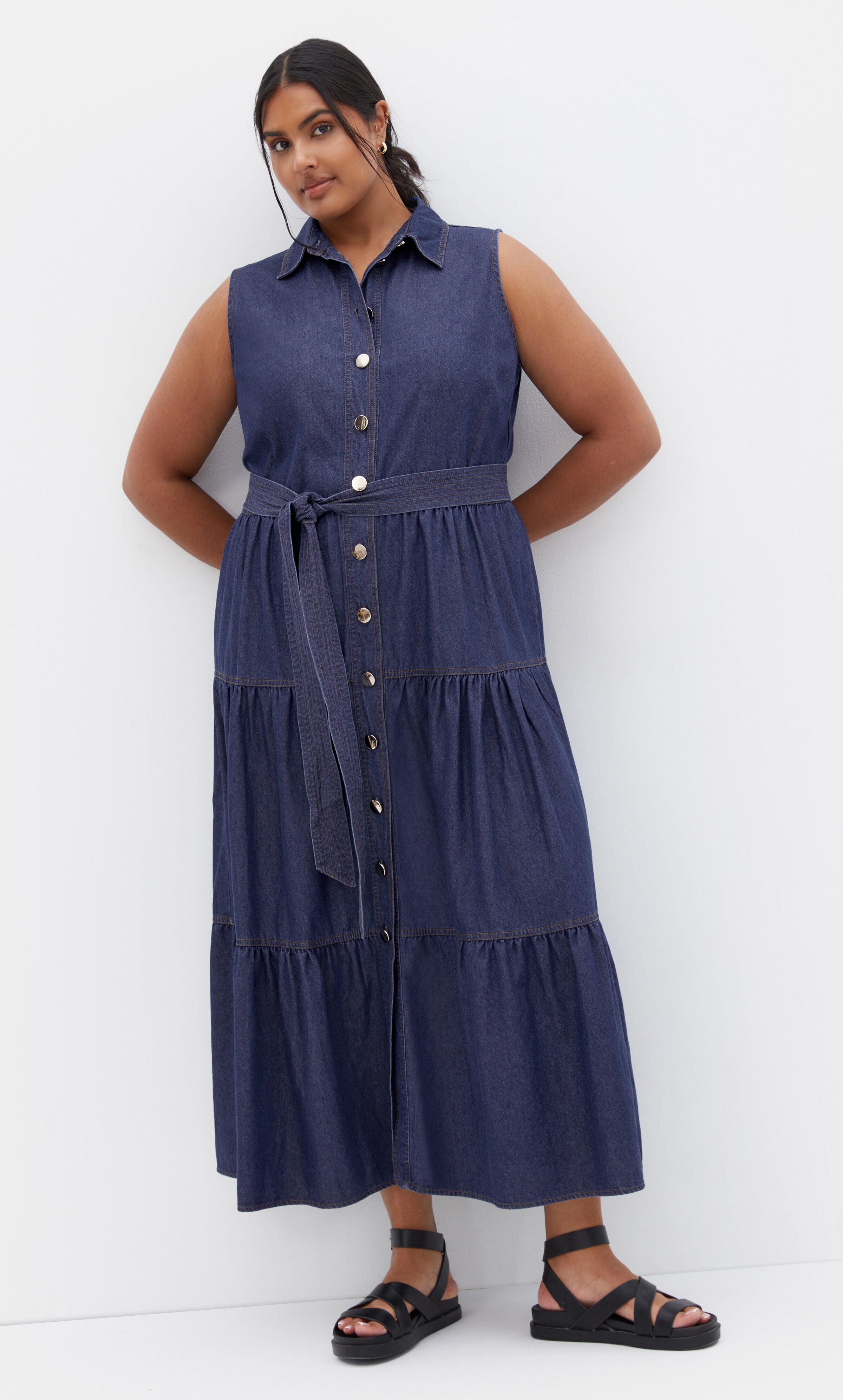 Raya Maxi Dress - dark denim, BLUE, alternate image number 1