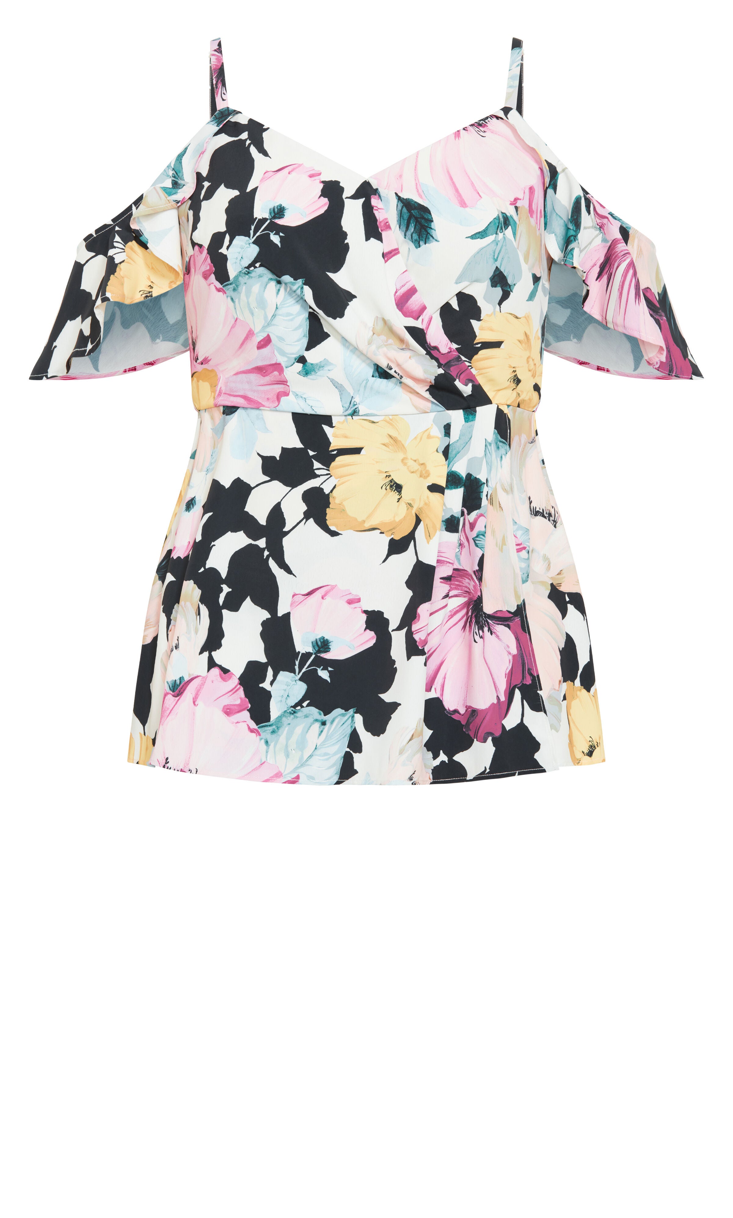 Kallie Print Top - ivory, BEIGE, alternate image number 4