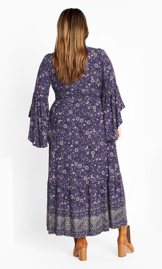 Belle Wrap Maxi Dress - blue, BLUE, alternate image number 1