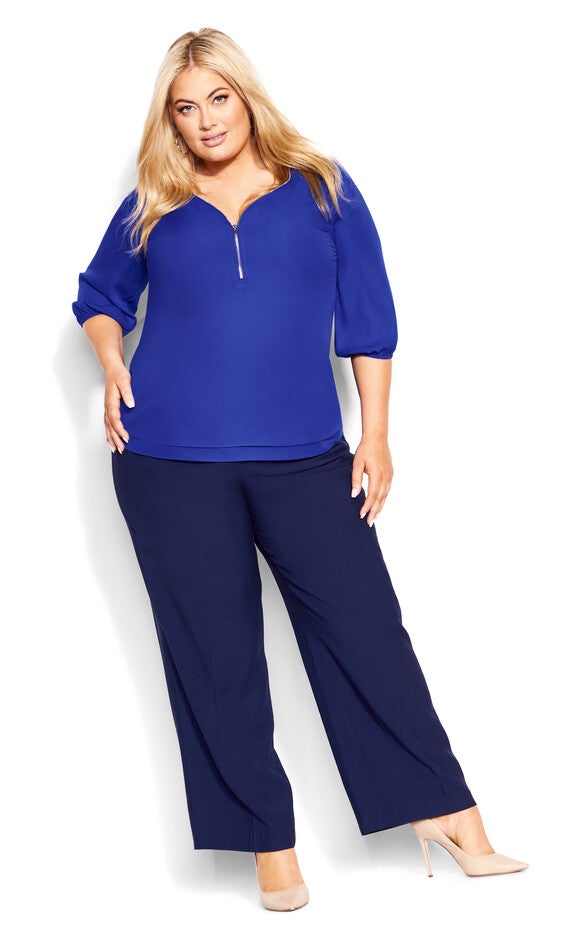 Sexy Fling Elbow Sleeve Top - ultra blue, BLUE, alternate image number null
