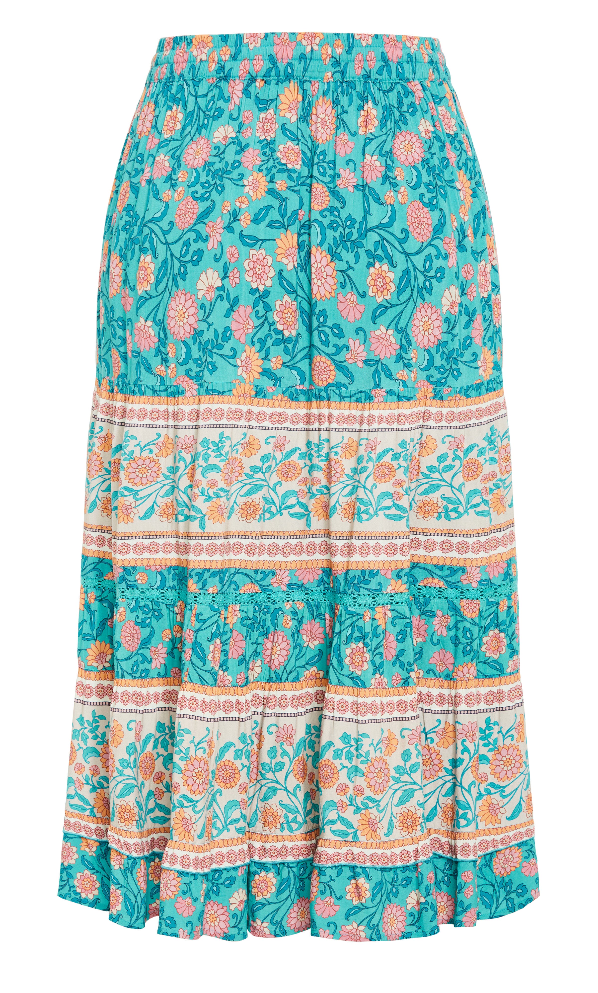 Aurora Print Skirt - turquoise, BLUE, alternate image number 5