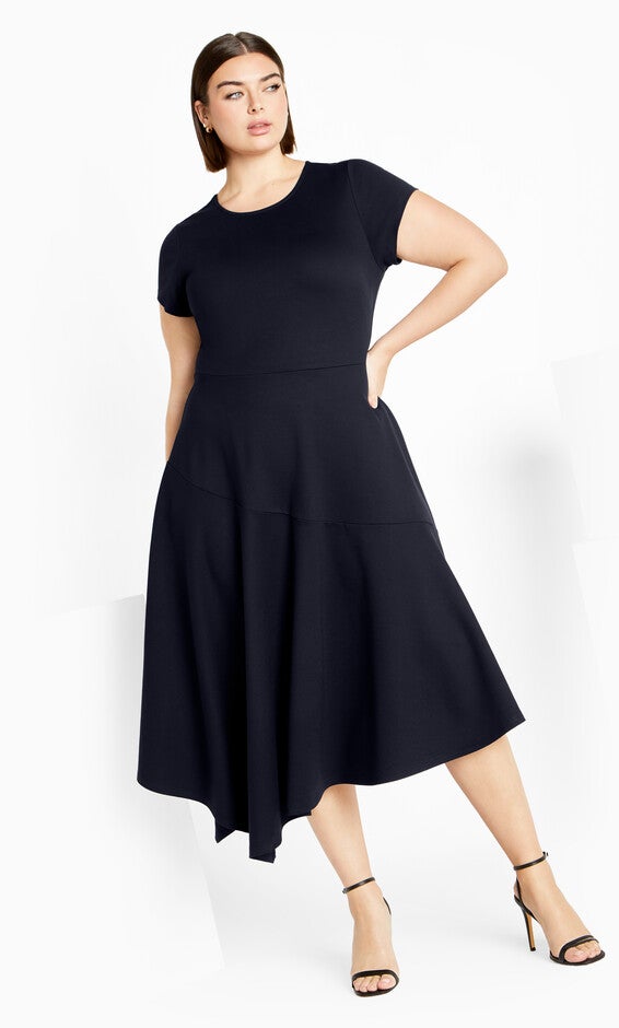 Ponte Flare Dress - navy, NAVY, hi-res image number null