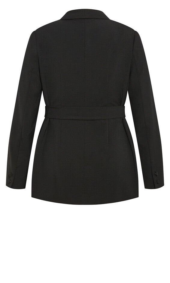 Belted Yasmine Jacket - black, BLACK, alternate image number null