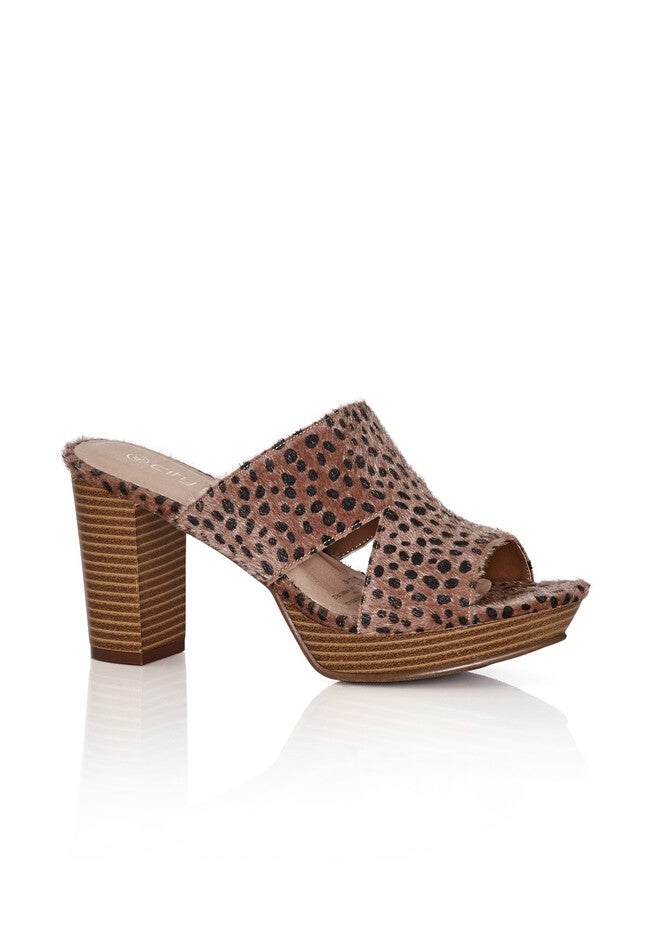 WIDE FIT Remy Animal Mule - tan, BROWN, hi-res image number null