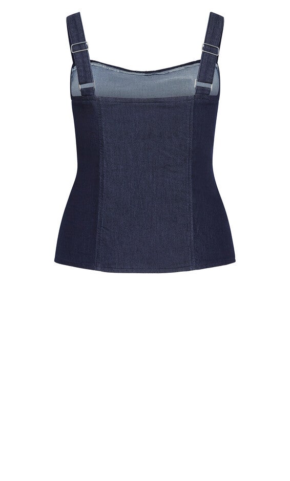 Abbie Denim Top - dark denim, BLUE, alternate image number null