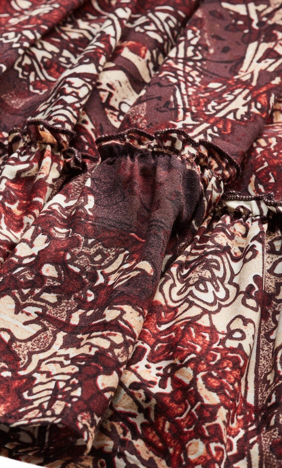 Alinda Mini Print Dress - cocoa, COCOA, alternate image number 6