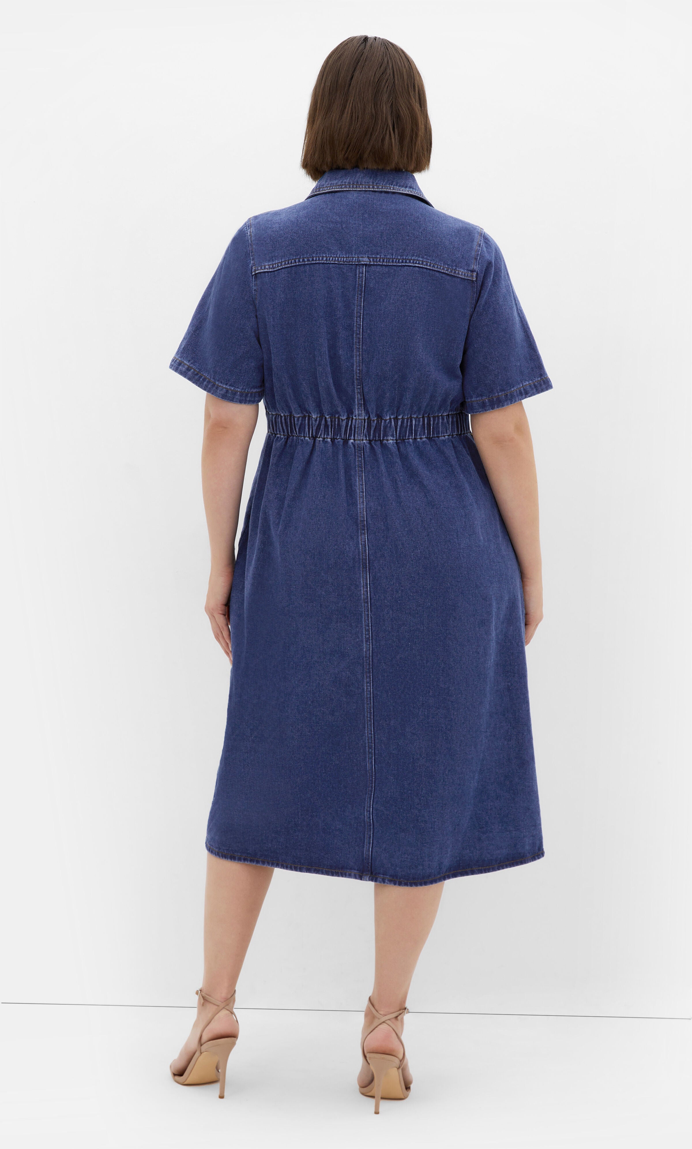 Jade Denim Dress - mid denim, BLUE, alternate image number 2