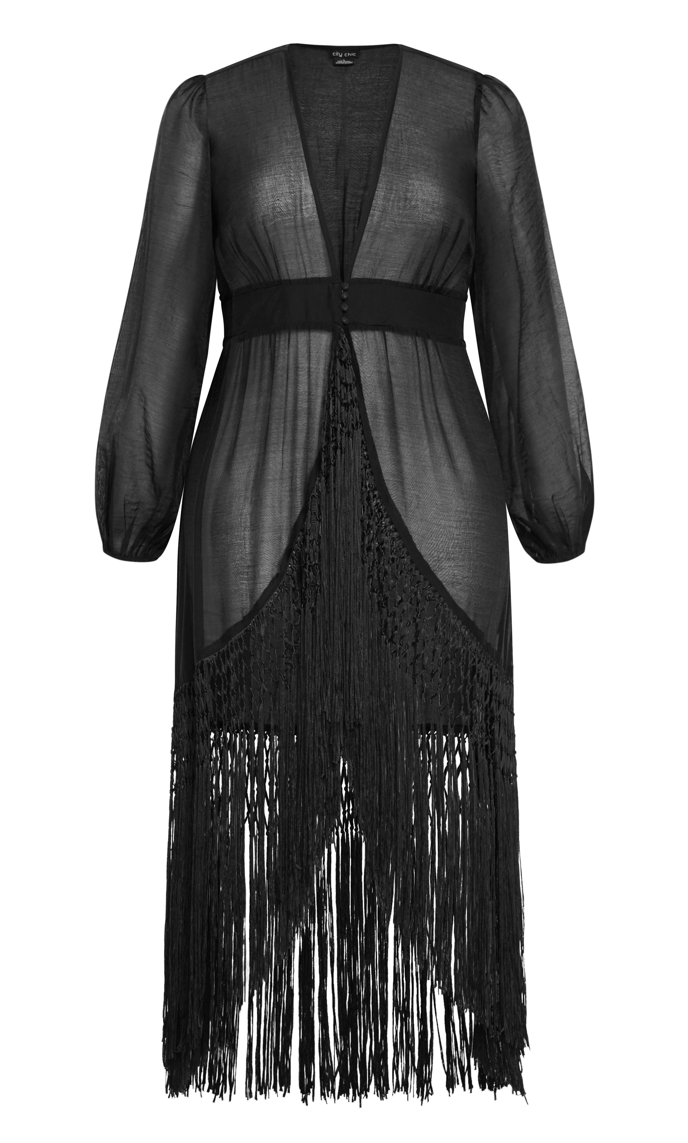 Calypso Fringe Jacket - black, BLACK, alternate image number 3