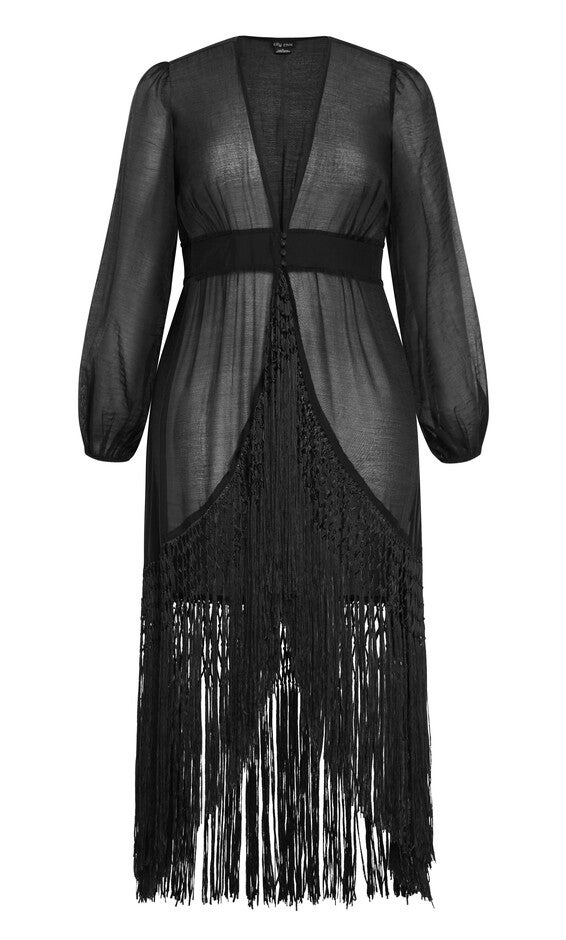 Calypso Fringe Jacket - black, BLACK, alternate image number 3