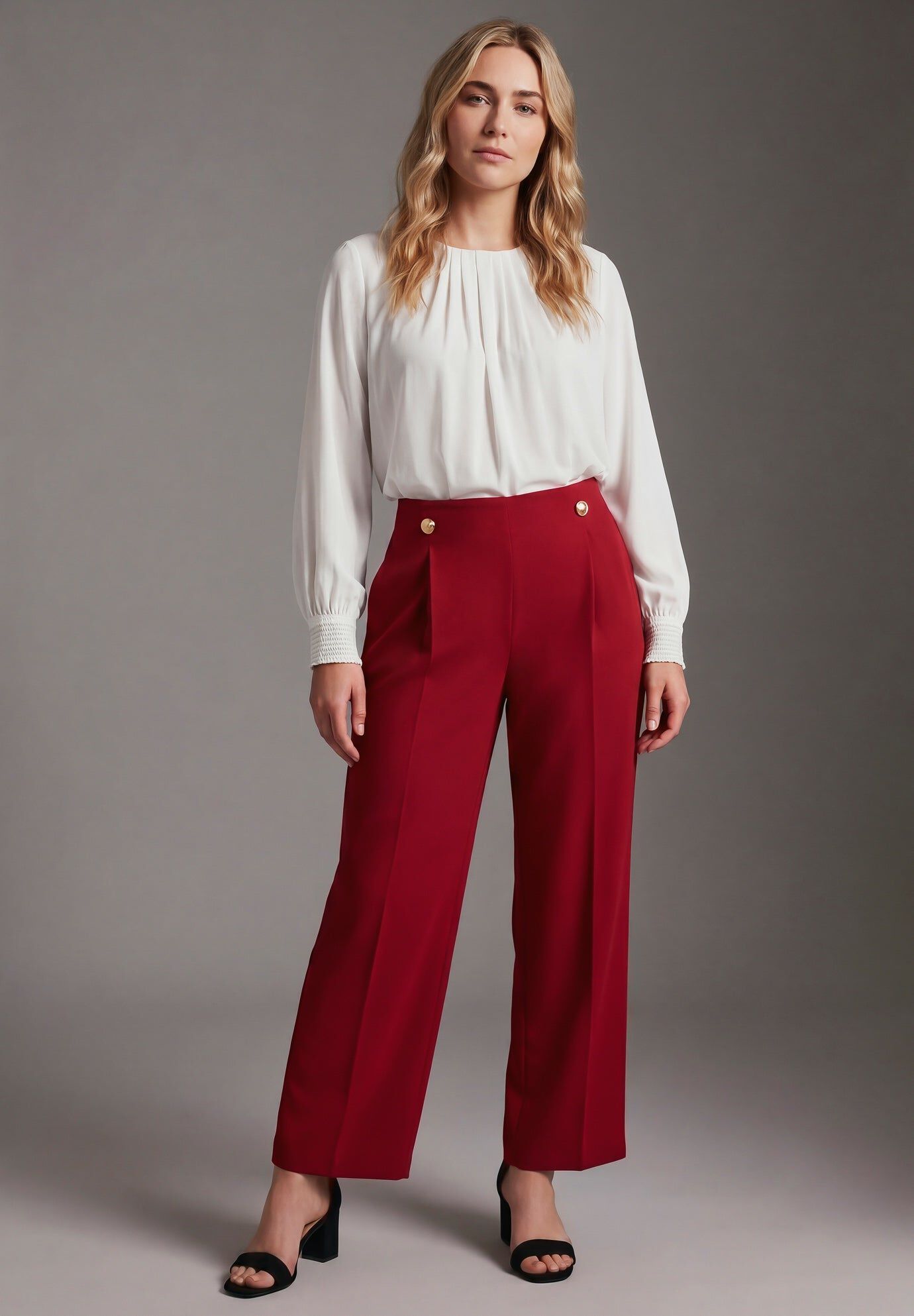 Cool Hand Wide Leg Trouser, RICH BURGUNDY, hi-res image number 0