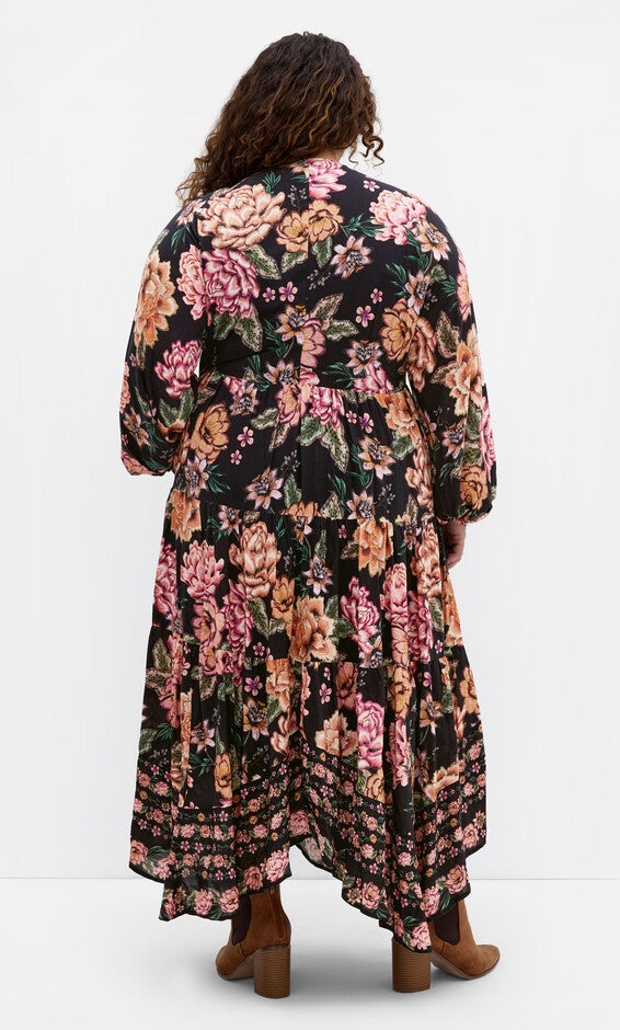 Devine Beauty Border Dress - black, BLACK, alternate image number 2