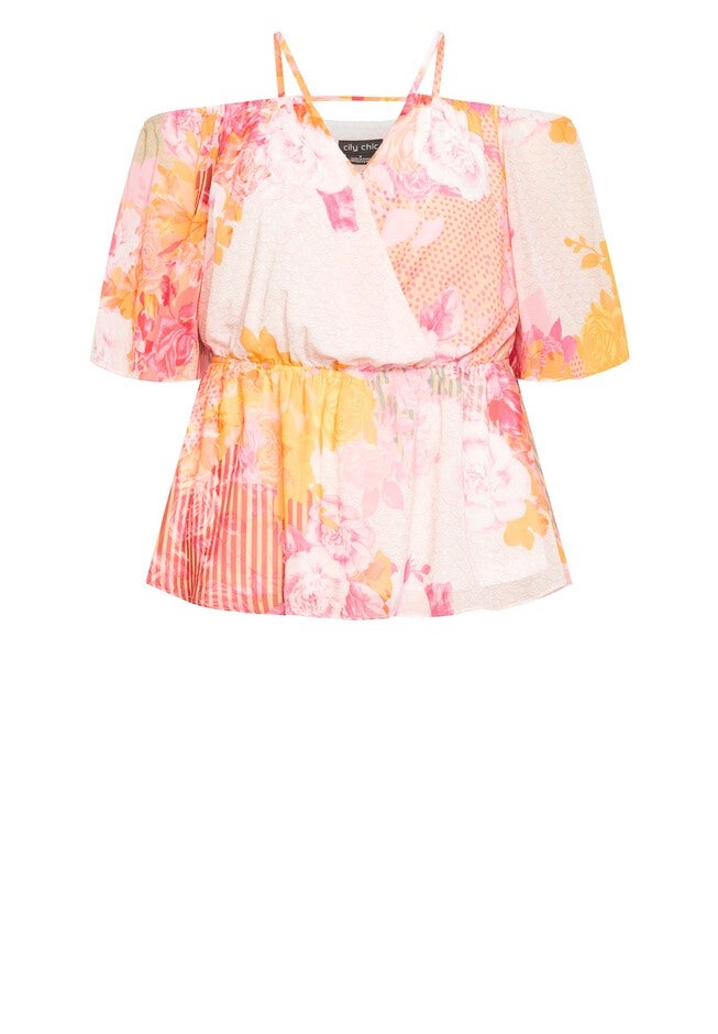 Adelina Print Top - sunset haze, PINK, alternate image number 4