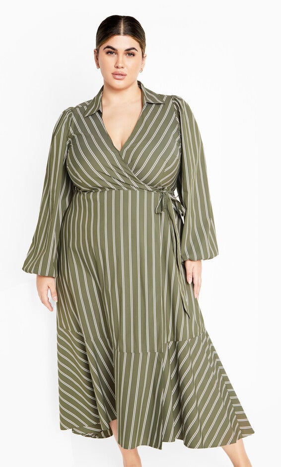 Selena Wrap Dress - olive, GREEN, alternate image number null