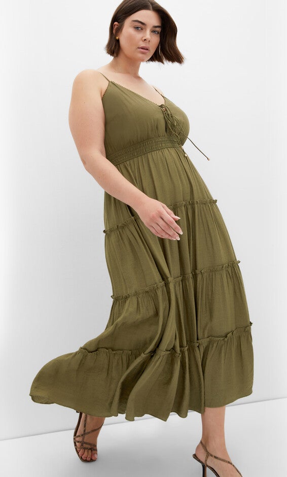Aiza Maxi Dress - khaki, GREEN, hi-res image number null