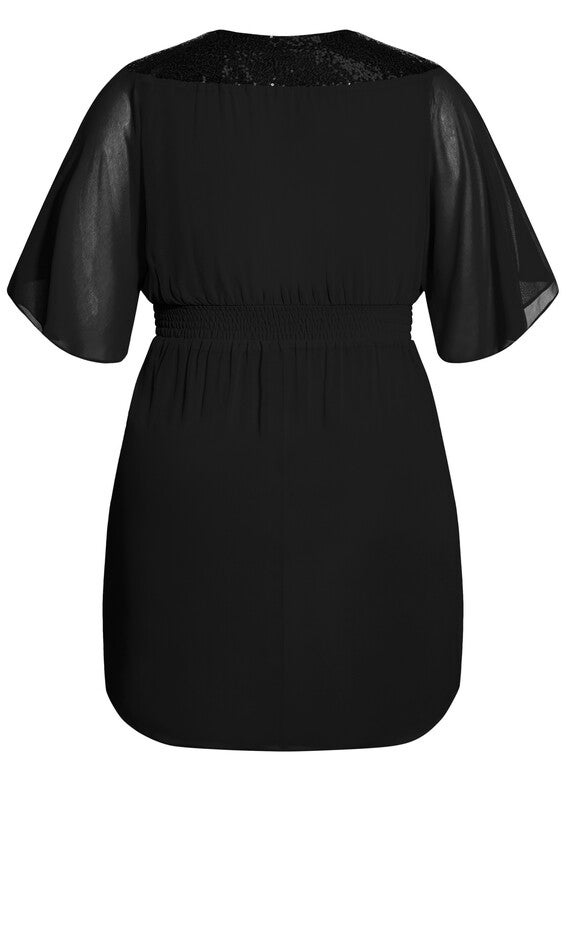 Sequin Wrap Dress - black, BLACK, alternate image number null