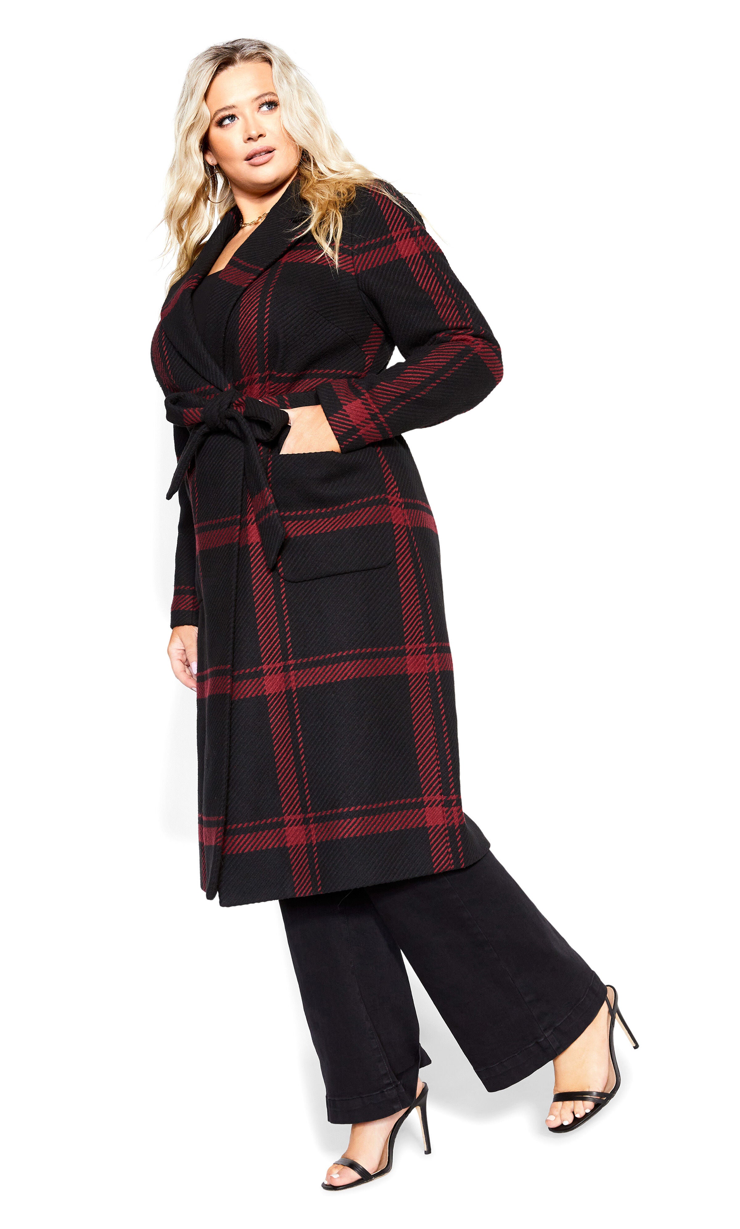 Checkmate Coat - ruby, RED, alternate image number 3