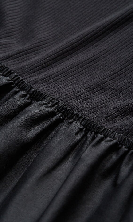 Chelsea Mixed Media Dress - black, BLACK, alternate image number 4