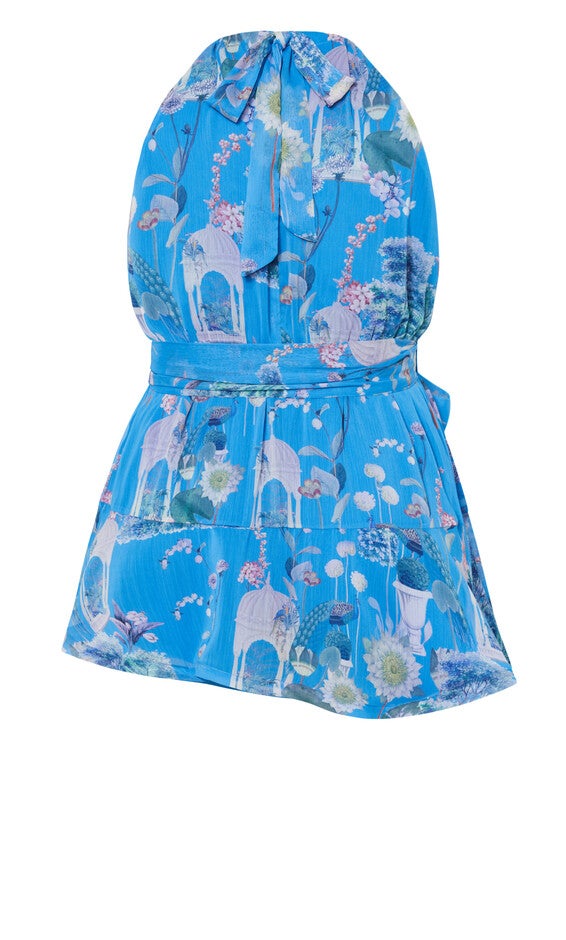 Belinda Print Playsuit - avery blue, AVERY, alternate image number null