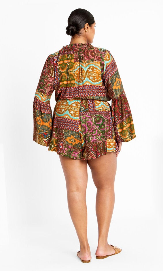 Erica Print Playsuit - kaleidoscope, KALEIDOSCOPE, alternate image number null