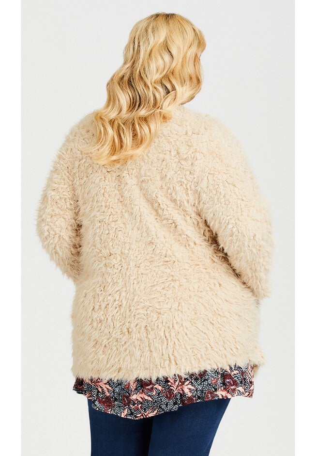 Lotus Fluffy Jacket, CREAM, on-hover image number null