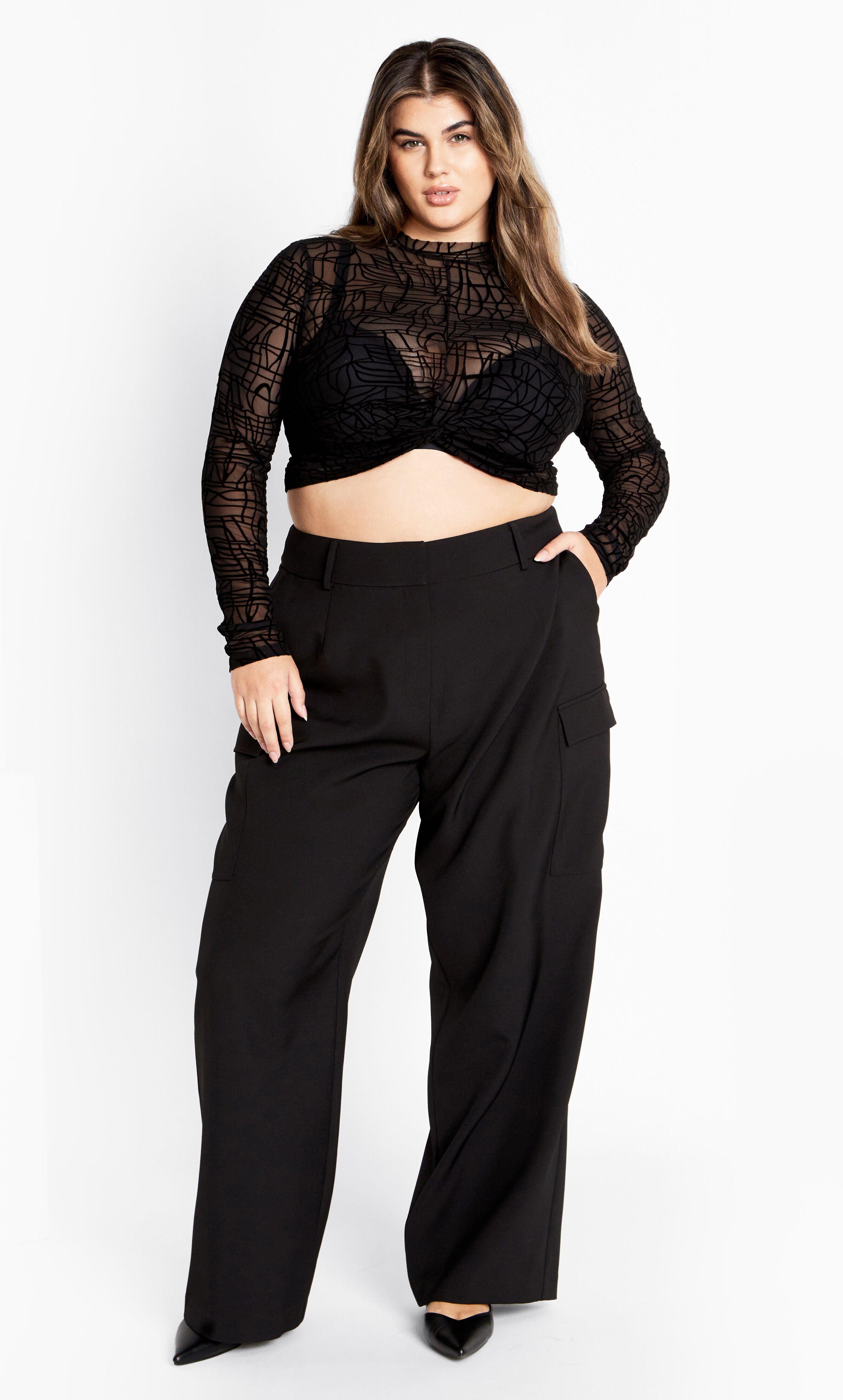 Swirl Frankie Top - black, BLACK, alternate image number 1