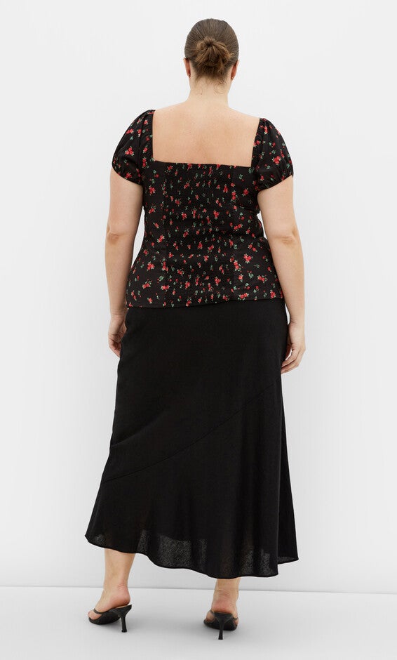 Daydreamer Print Top - black, RED, alternate image number null
