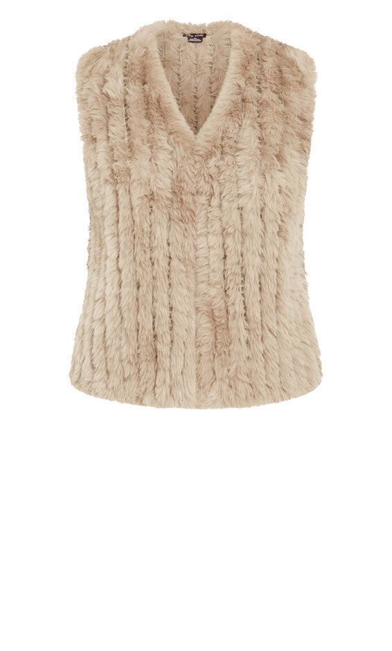Eve Faux Fur Vest - natural grey, BROWN, alternate image number null