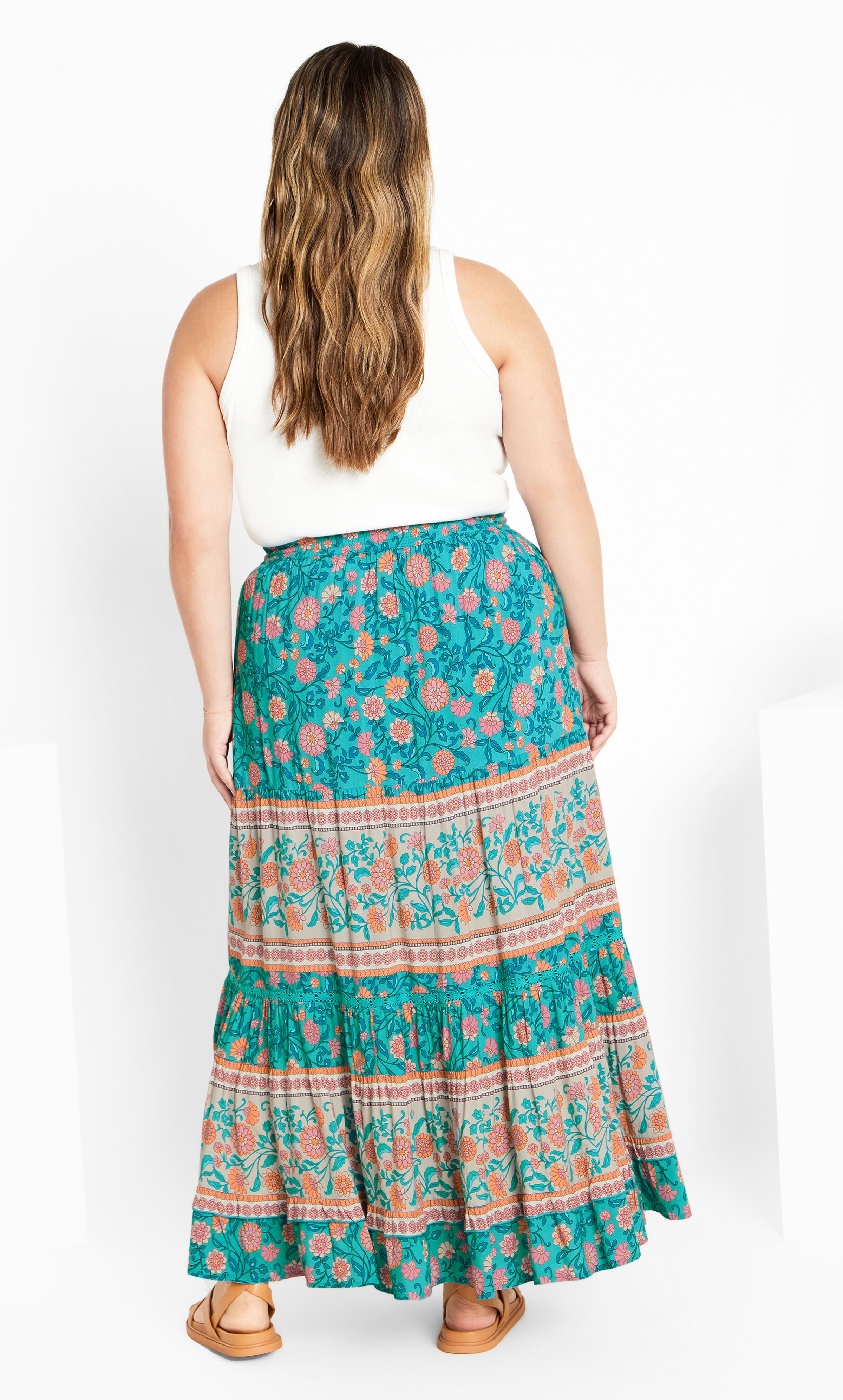 Aurora Print Skirt - turquoise, BLUE, alternate image number 2
