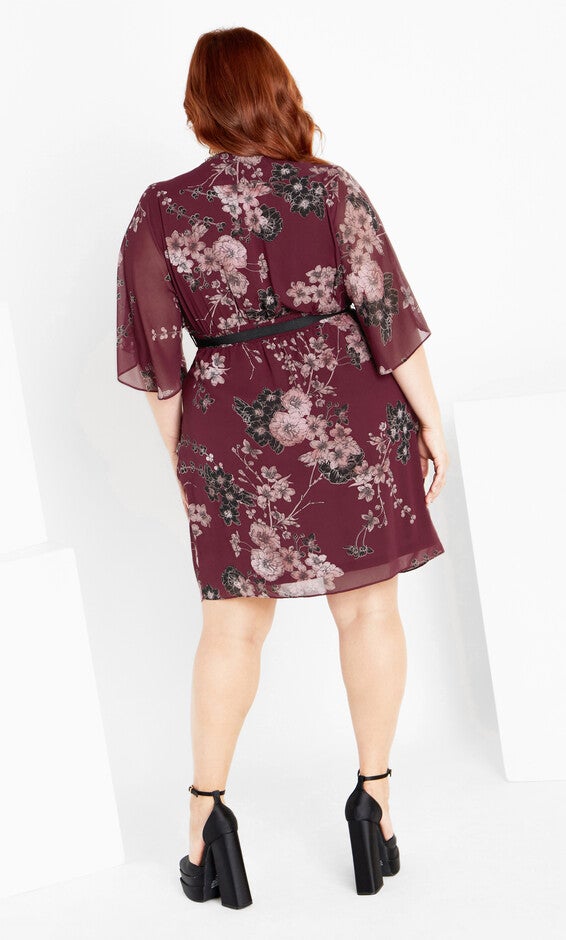 Bold Blossom Wrap Dress - ruby, RUBY BOLD BLSM, alternate image number 3