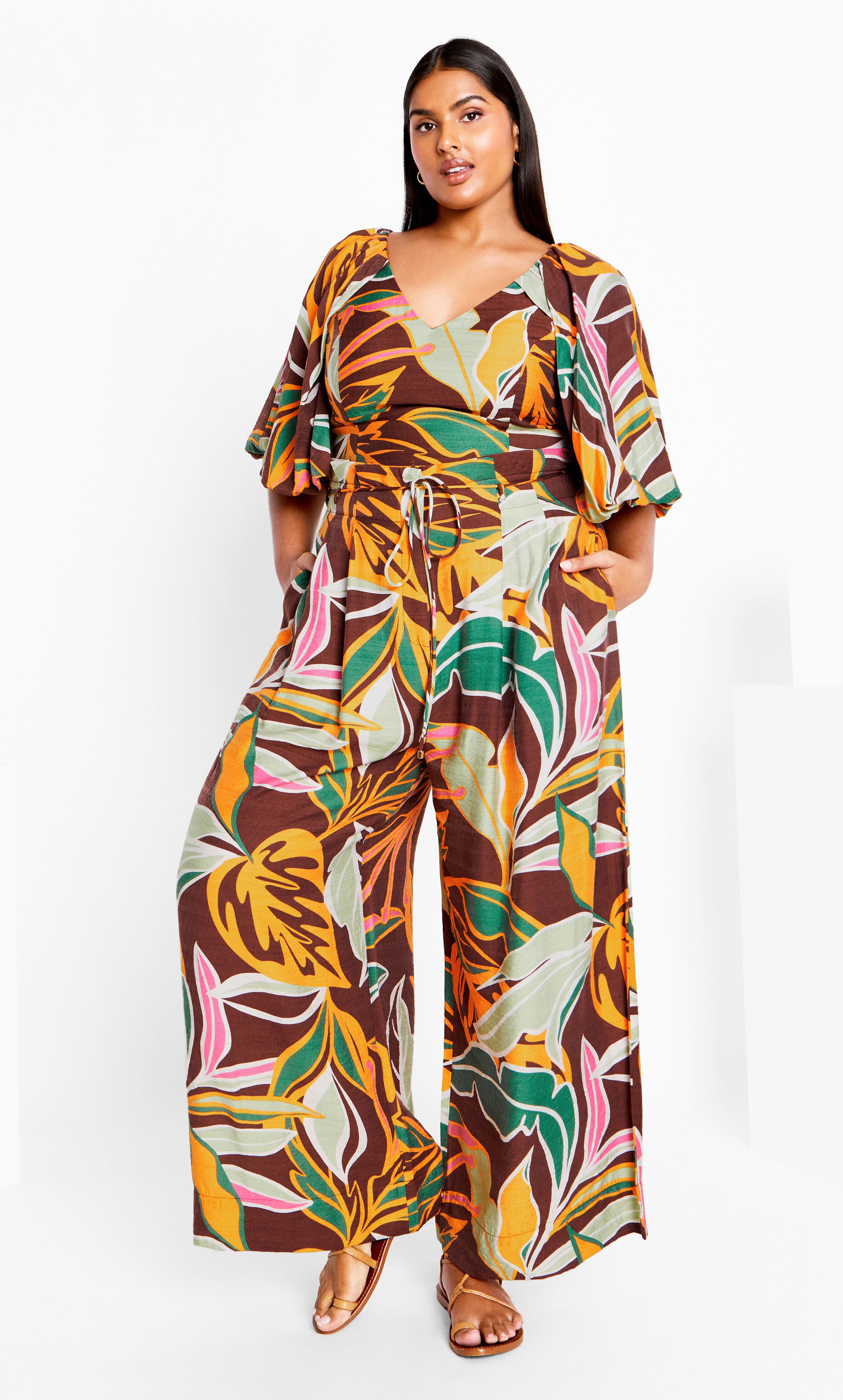 Peta Print Top - cocoa, OPULENT, alternate image number 1