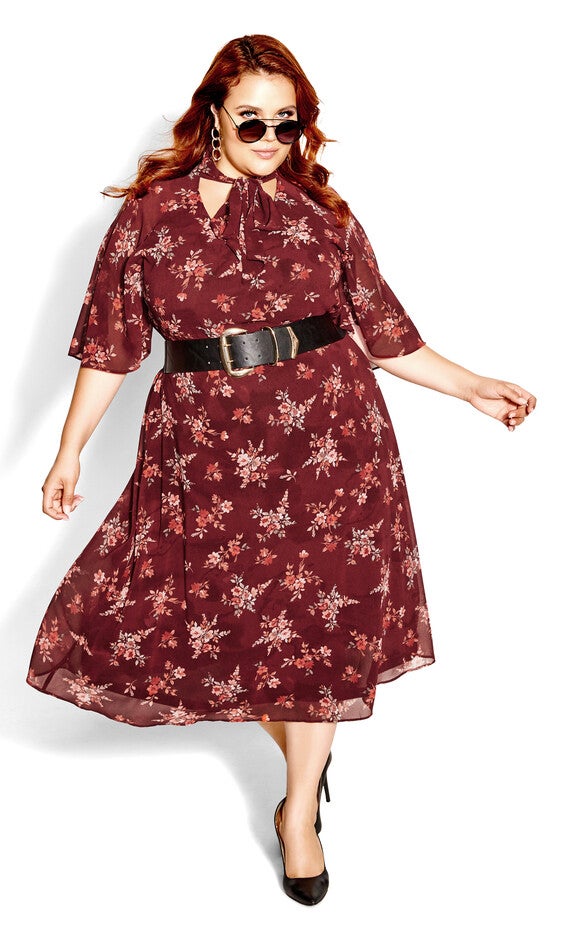 Alexandra Dress - port, PORT DITSY BLOOM, hi-res image number 0