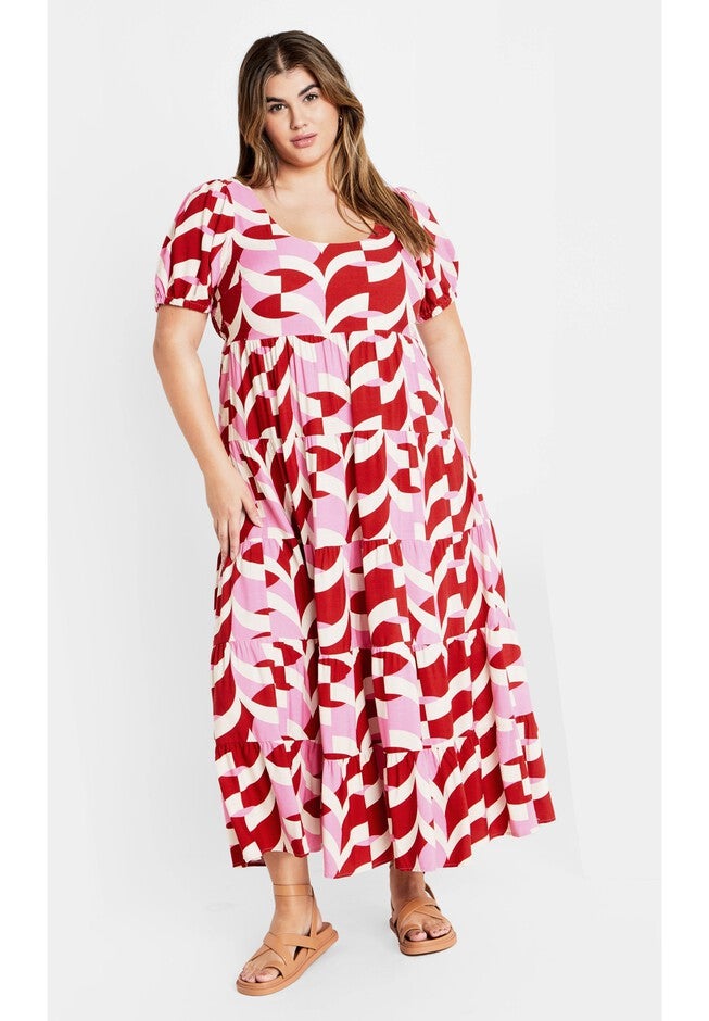 Mila Print Dress - pink, PINK, hi-res image number 0