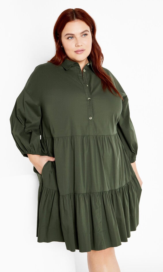 Kiara Mini Dress - khaki, GREEN, alternate image number 3