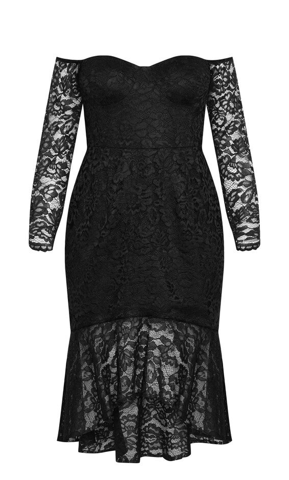 Lace Athena Dress - black, BLACK, alternate image number null