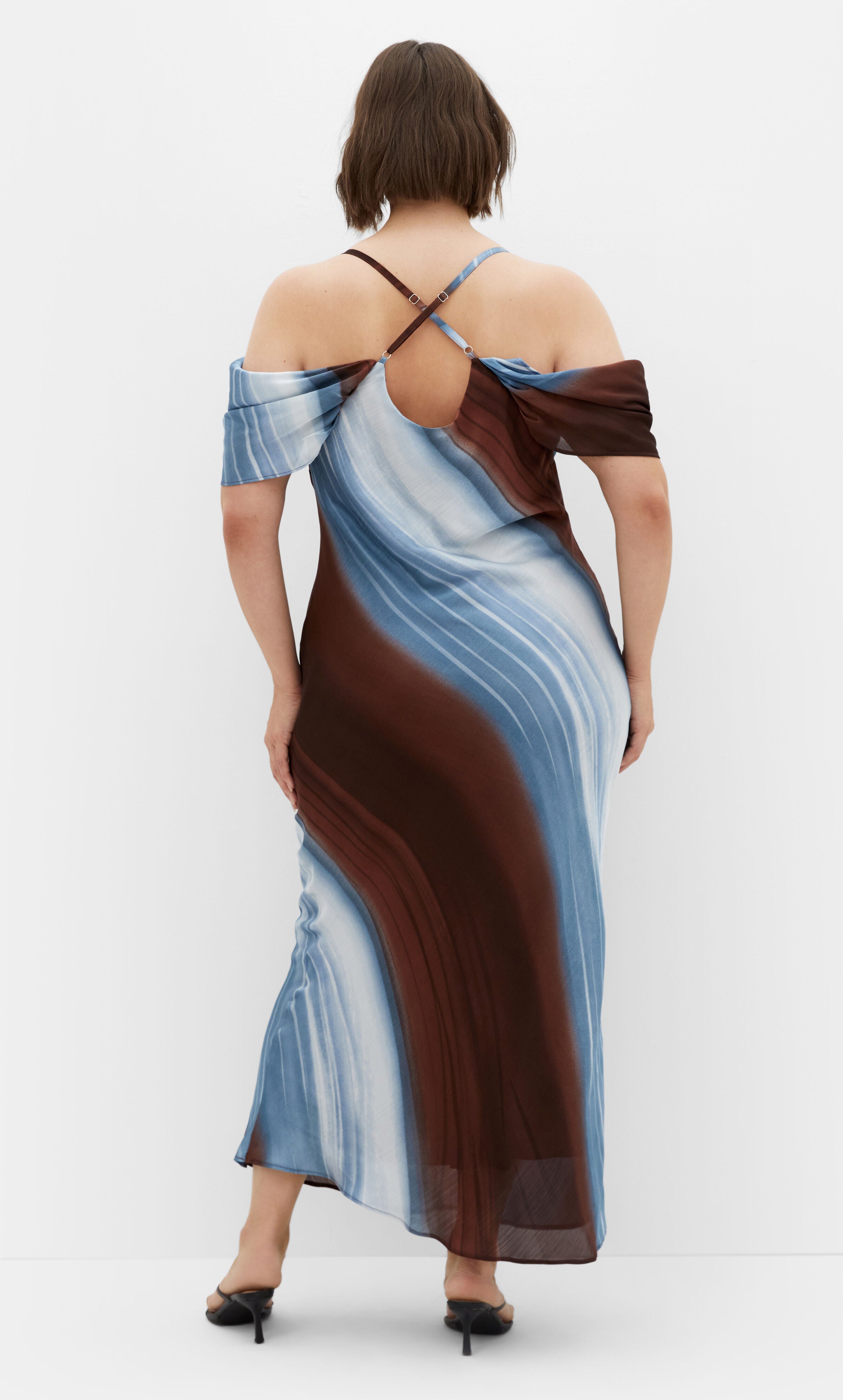 Levitate Print Maxi Dress- choc multi, BLUE, alternate image number 1
