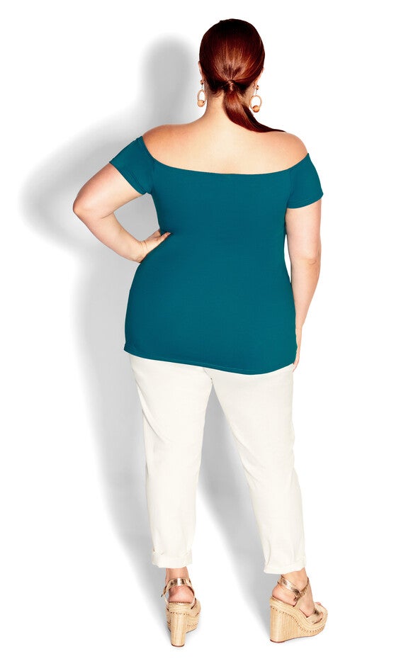 Island Off Shoulder Top - harbour blue, BLUE, alternate image number 3