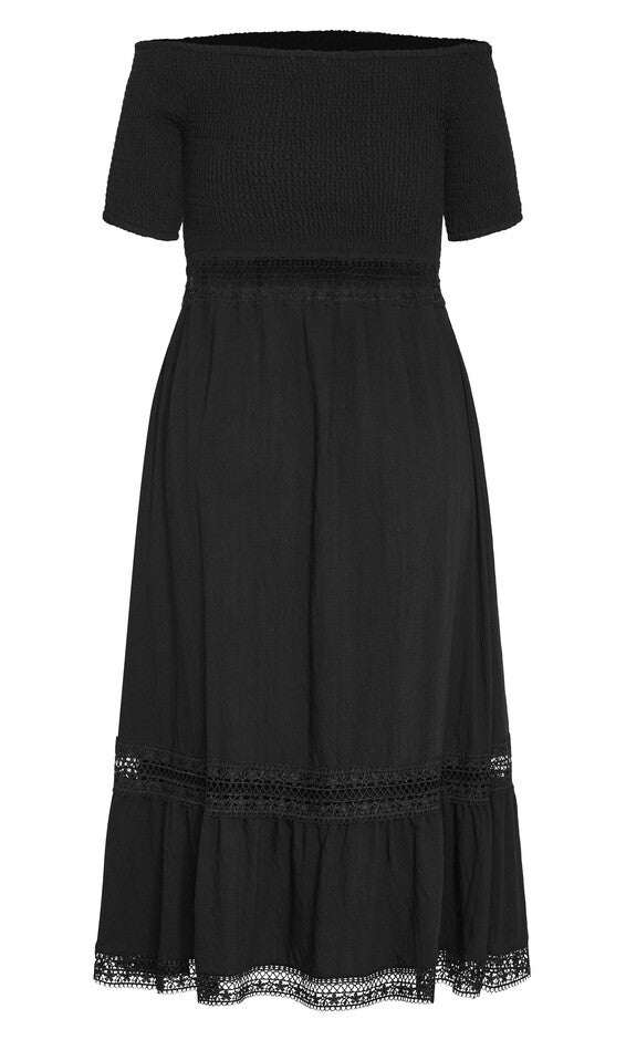 Aura Midi Dress - black, BLACK, alternate image number 5