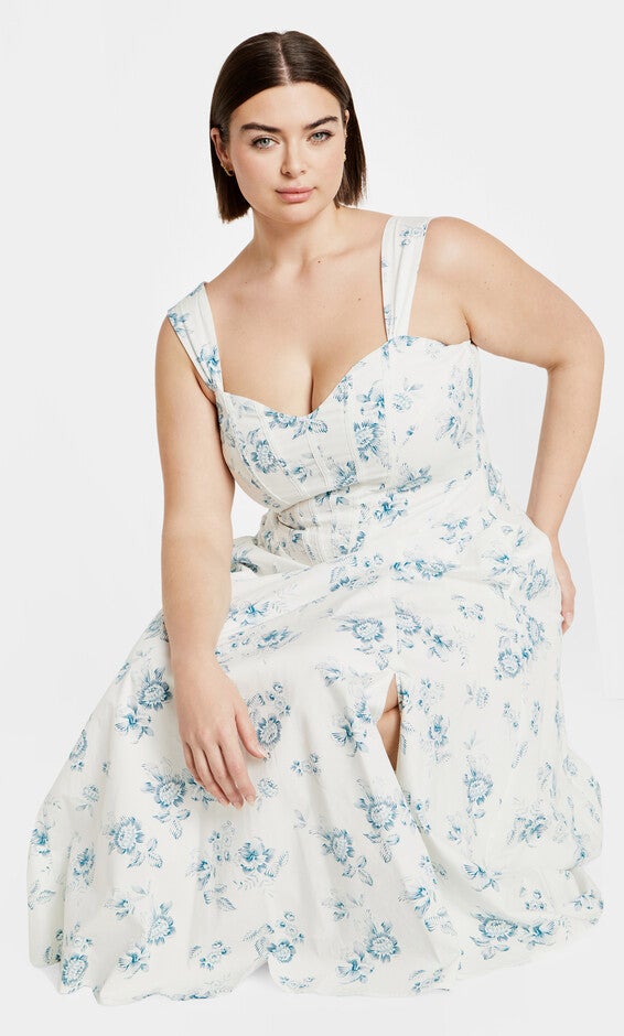 Marylou Print Dress - blue, ETCHED, alternate image number 1
